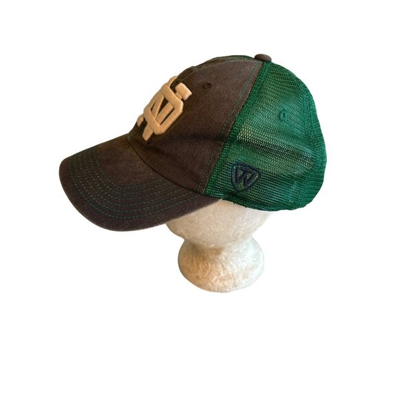 Notre Dame Fighting Irish Top Of The World Adjustable Mesh Back Hat Green/Gray - Picture 3 of 7